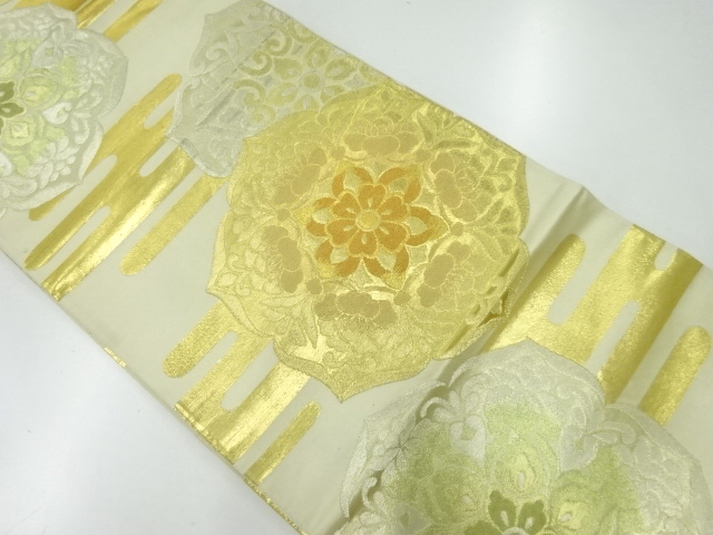 アンティーク　華紋模様織出し袋帯（材料）